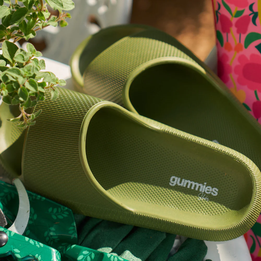 Gummies Garden Slides - Olive Green