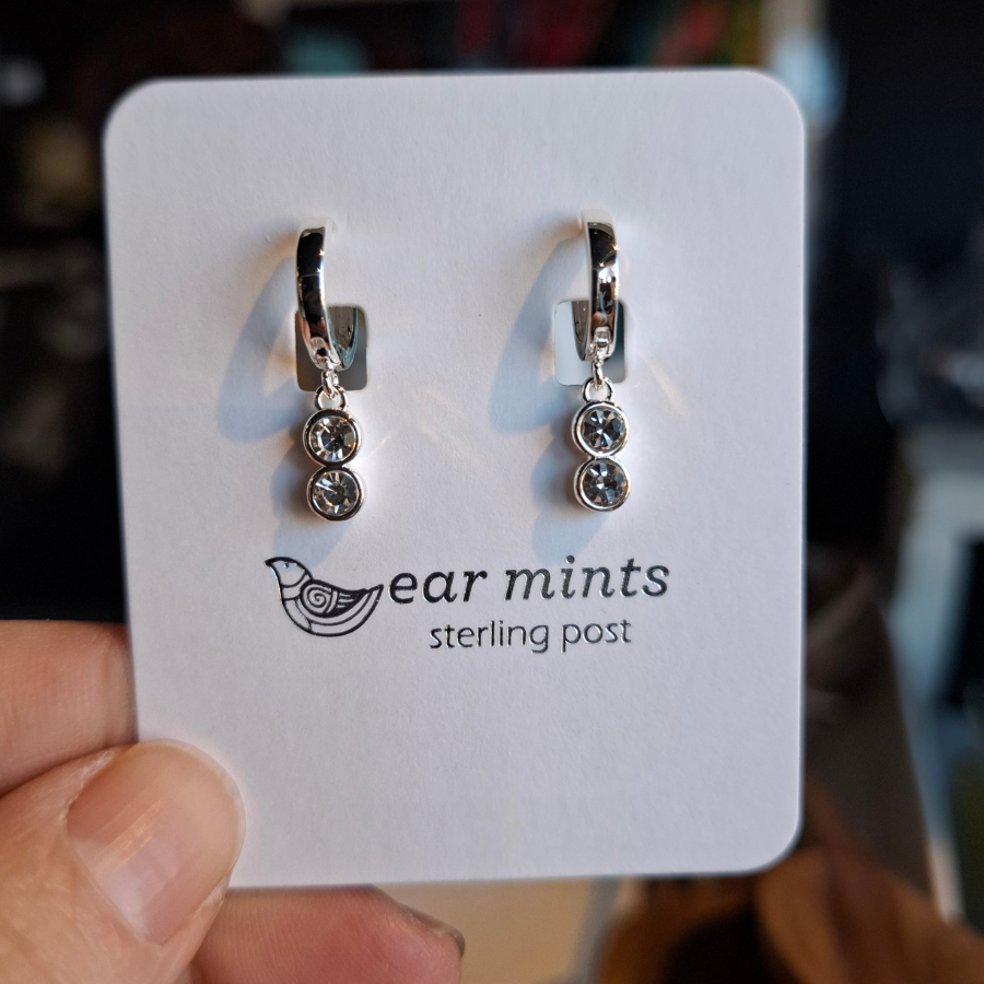 Earrings - Double Cubic Huggies