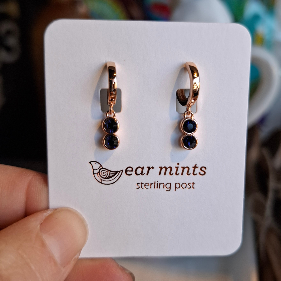 Earrings - Double Cubic Huggies