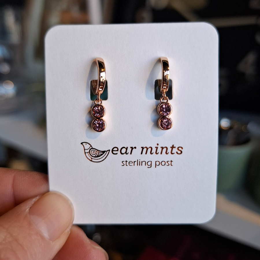 Earrings - Double Cubic Huggies