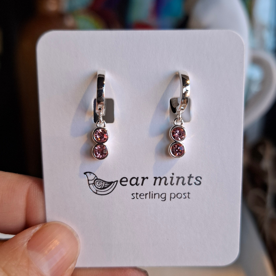 Earrings - Double Cubic Huggies