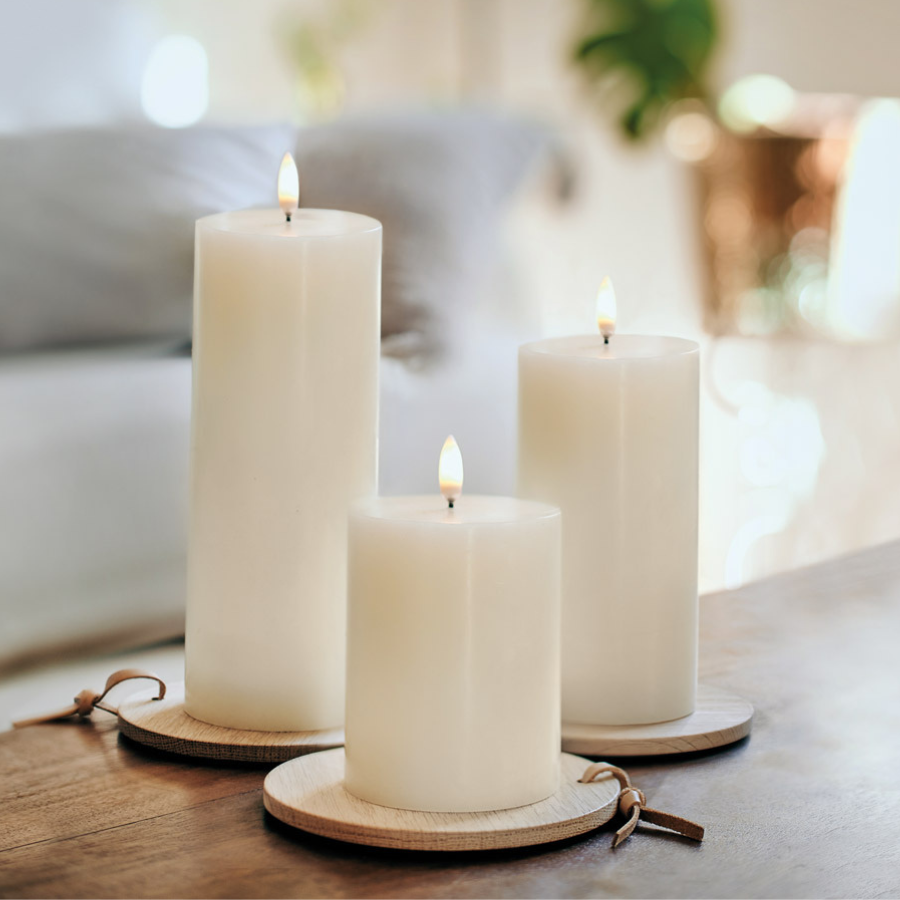 Flameless Wax Candles - White - various sizes