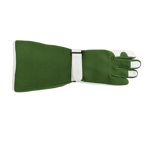 Long Sleeve Garden Gloves - Goat Skin/Lycra - Green