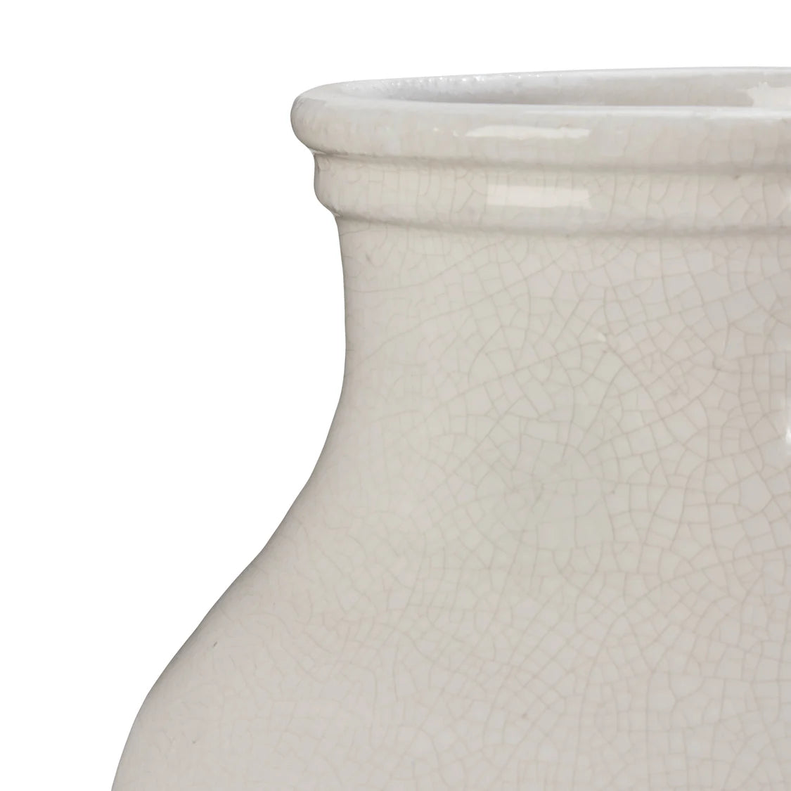 Urn-shaped Vase with White Crackle Glaze