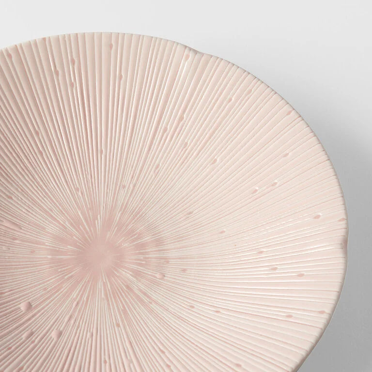 Japanese Shallow Bowl - Pastel Pink Glaze - 22cm