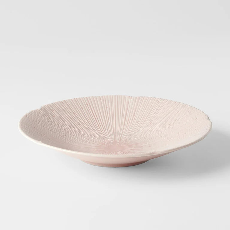 Japanese Shallow Bowl - Pastel Pink Glaze - 22cm