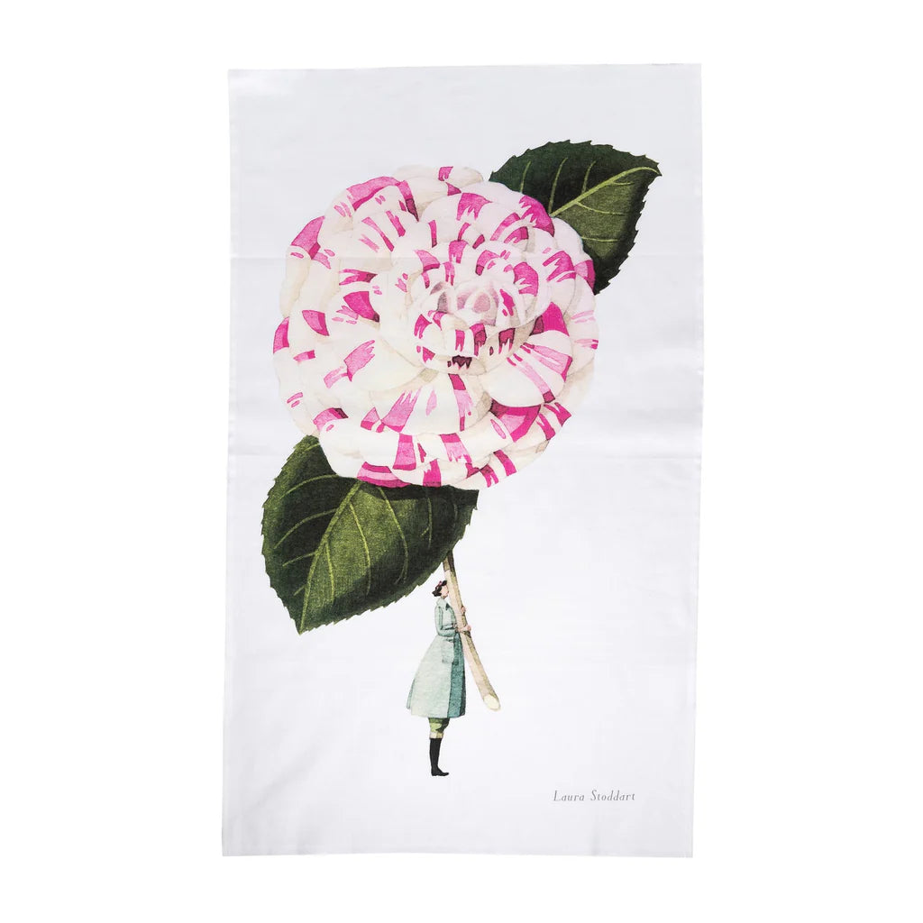 Tea Towel - Camellia in Bloom - Laura Stoddart