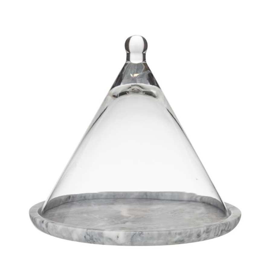 Marble Base with Glass Dome Server