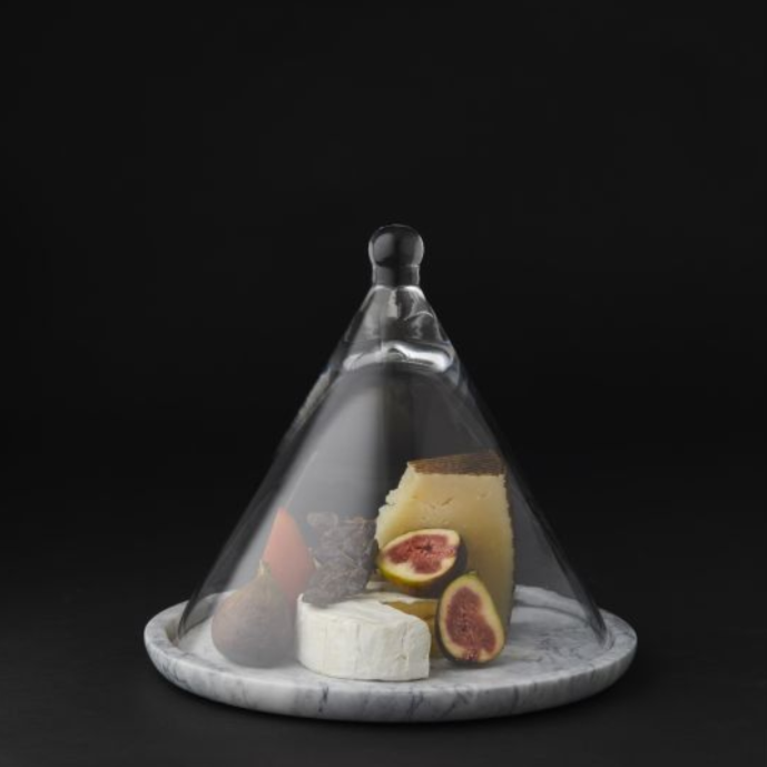 Marble Base with Glass Dome Server