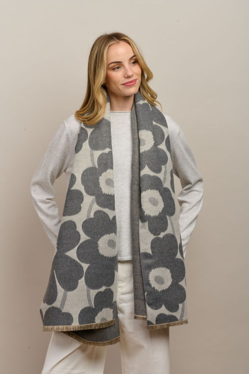Scarf - Grey Poppy