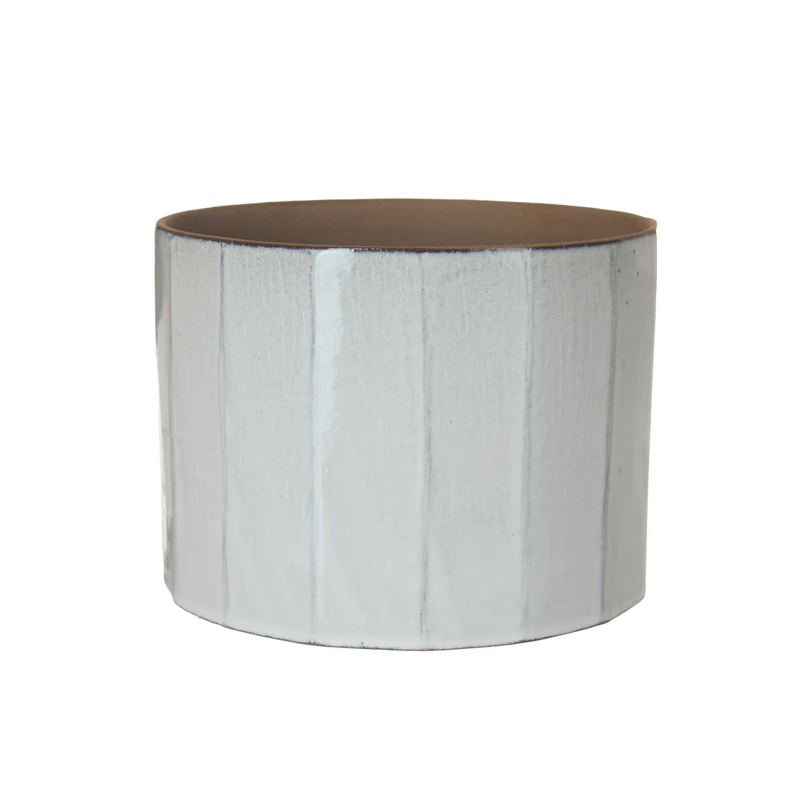 Planter with Ribbed Corners White
