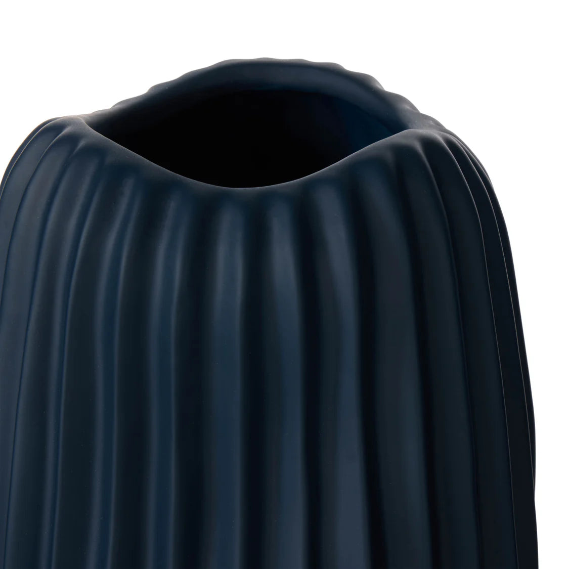 Vase - Abstract Ridged Matte Navy - Small & Large
