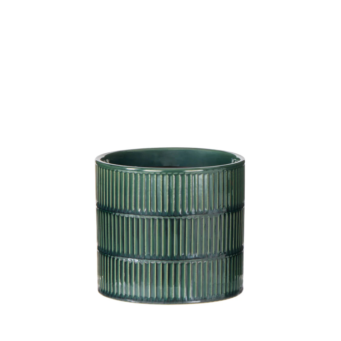 Pot with Ribbed Pattern Teal - Small & Medium