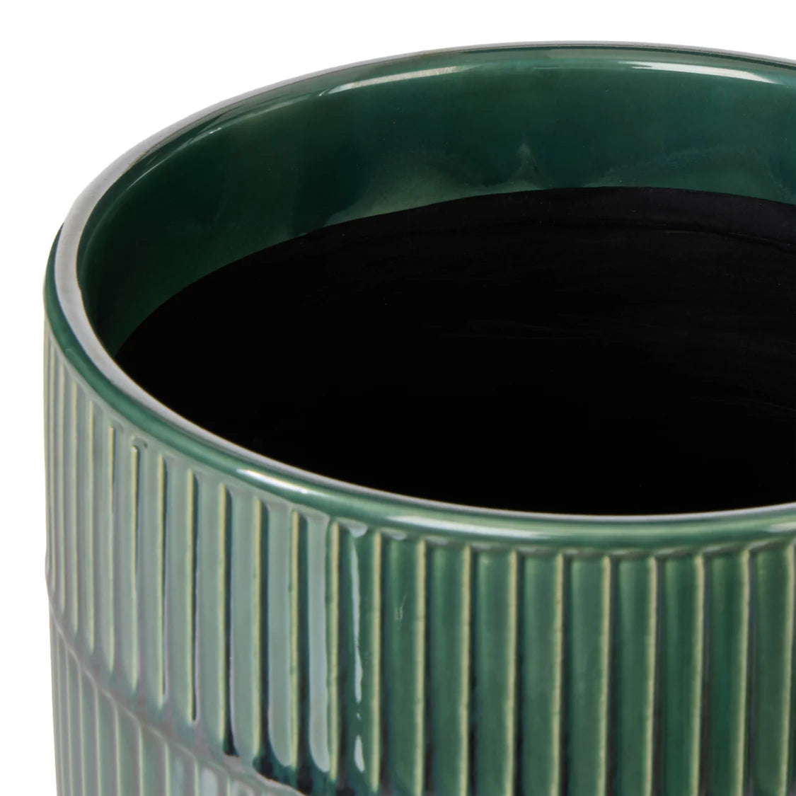 Pot with Ribbed Pattern Teal - Small & Medium