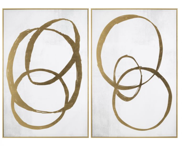 Print Gold Circles in Gold Frame A & B