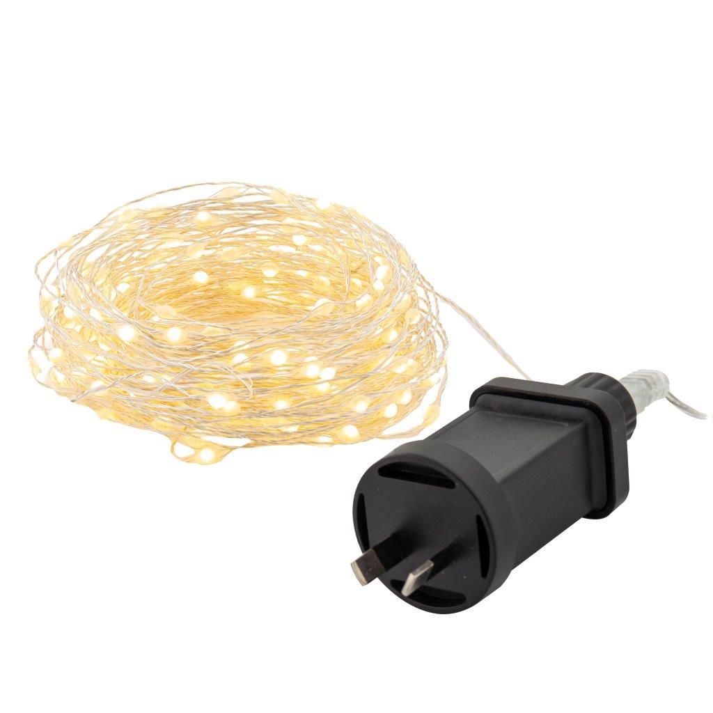 String Light Warm LED Super Bright 200 Bulbs Silver 20M