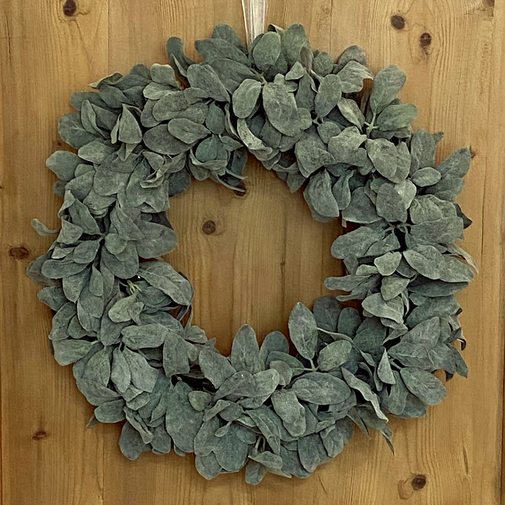 Lambs Ear Wreath Grey Green