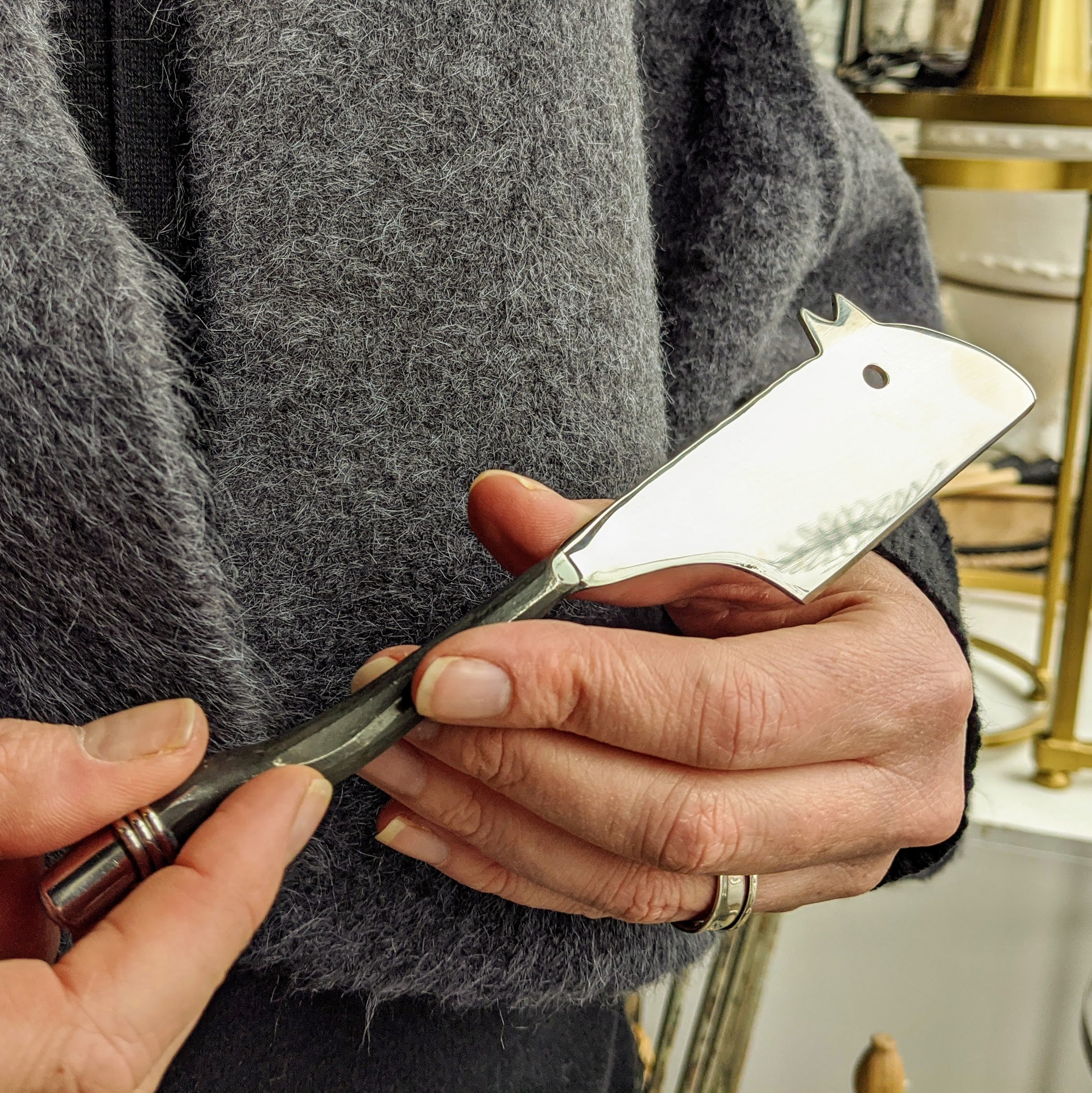 Mouse Cheese Knife - Polished, Burnished or Bone Handle