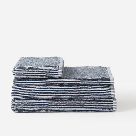 100% Cotton Towels - Navy/White Stripe