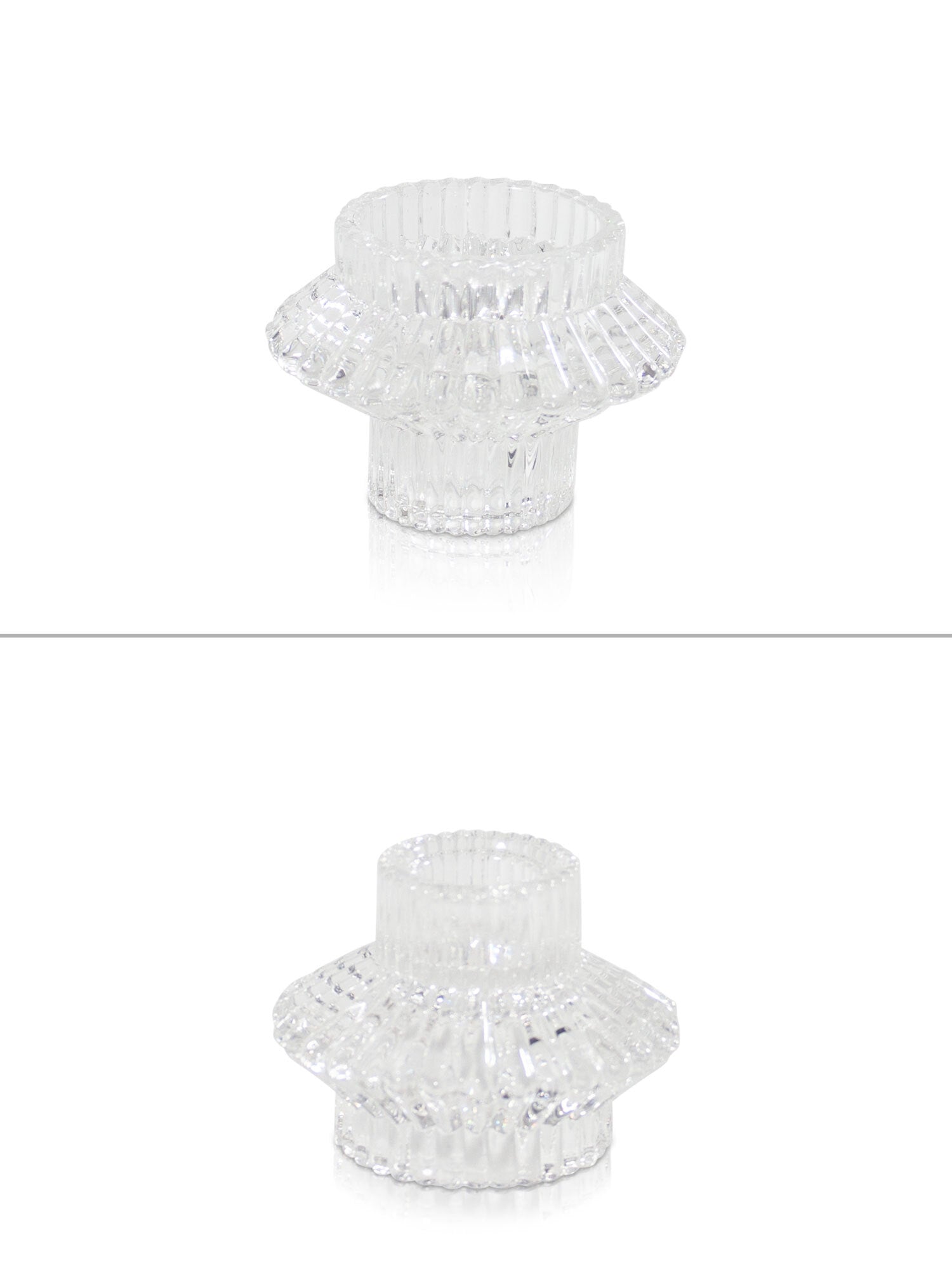 Vintage Glass Candle Holders - Two in One