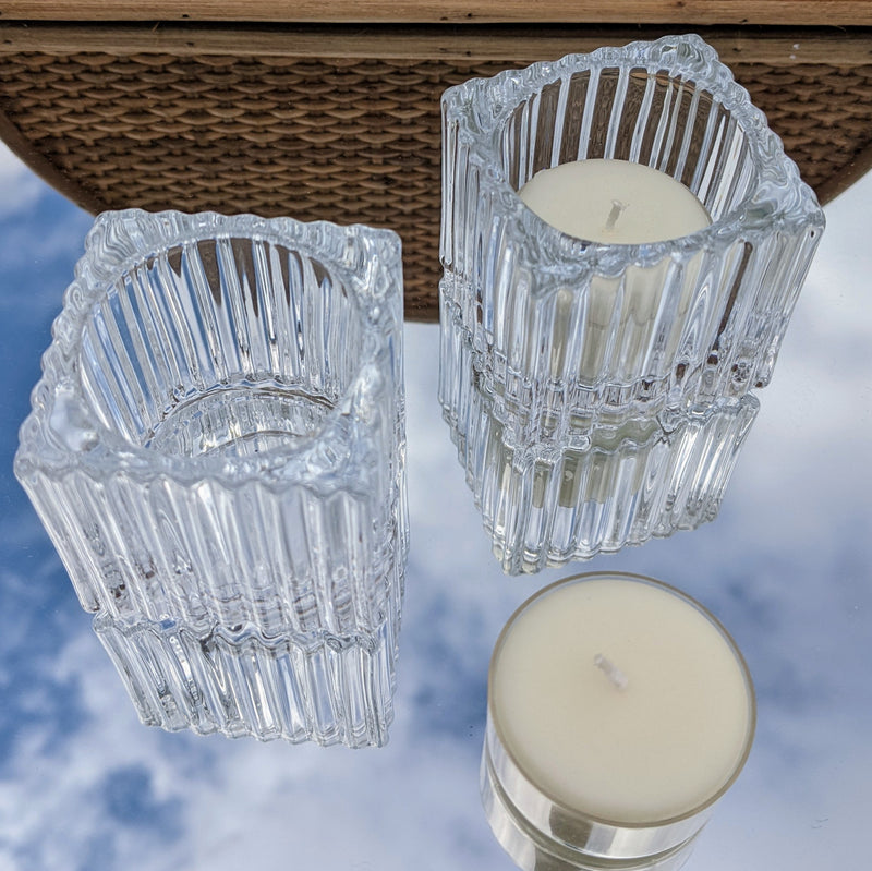 Vintage Glass Candle Holders - Tealight Votives