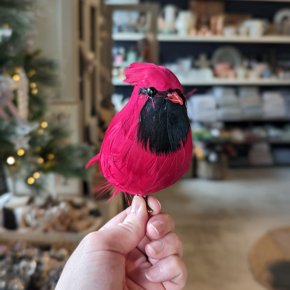 Scarlet bird decoration with clip