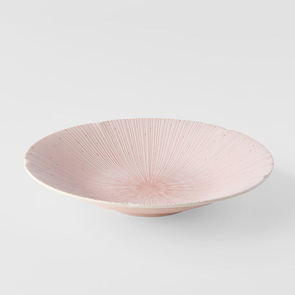 Japanese Shallow Bowl - Pastel Pink Glaze - 24.5cm