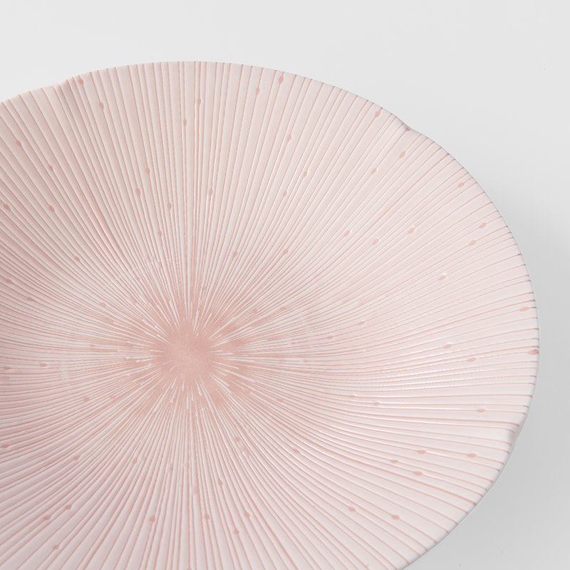 Japanese Shallow Bowl - Pastel Pink Glaze - 24.5cm