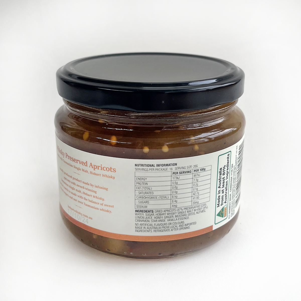 Whisky Preserved Apricots from Hobart Whisky