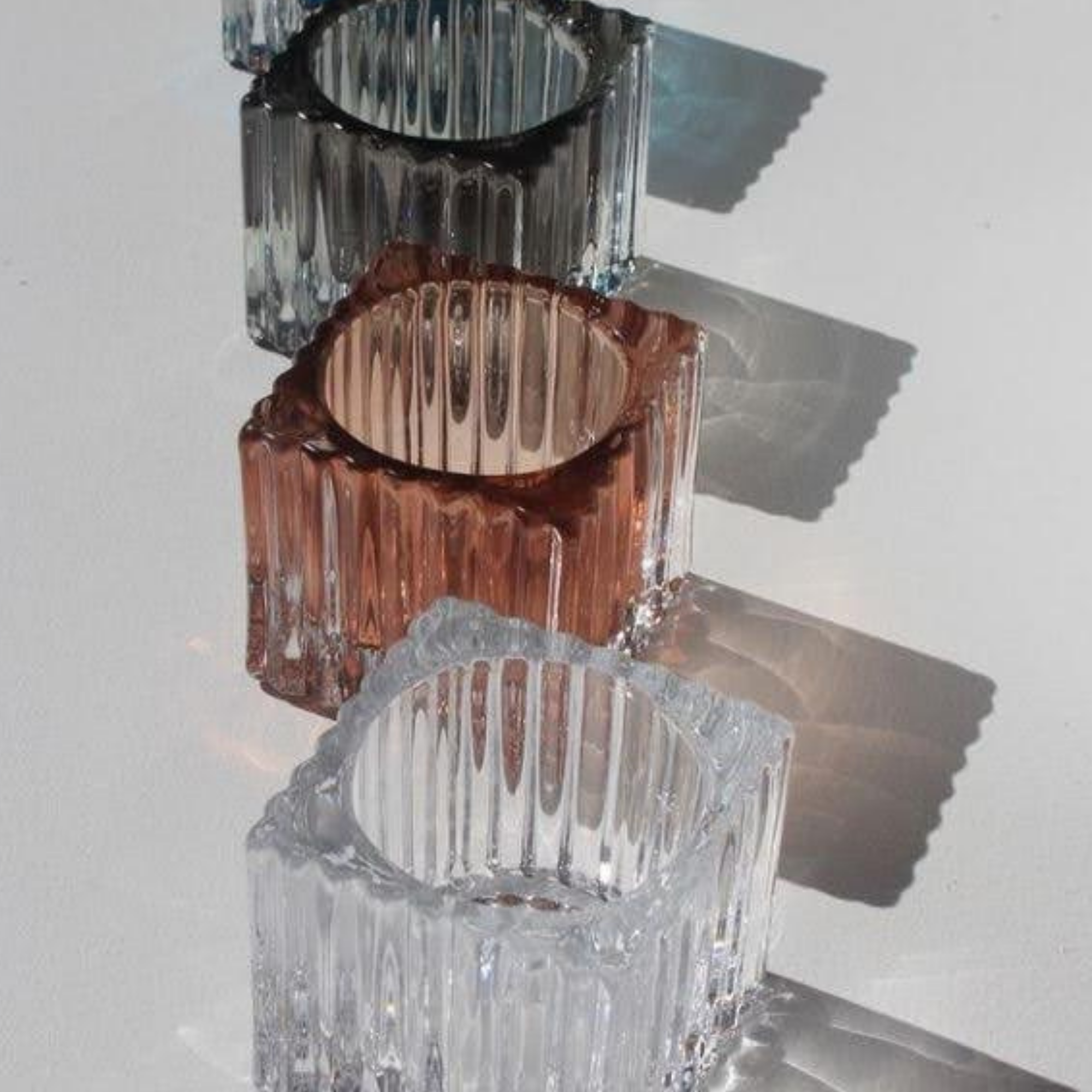 Vintage Glass Candle Holders - Tealight Votives
