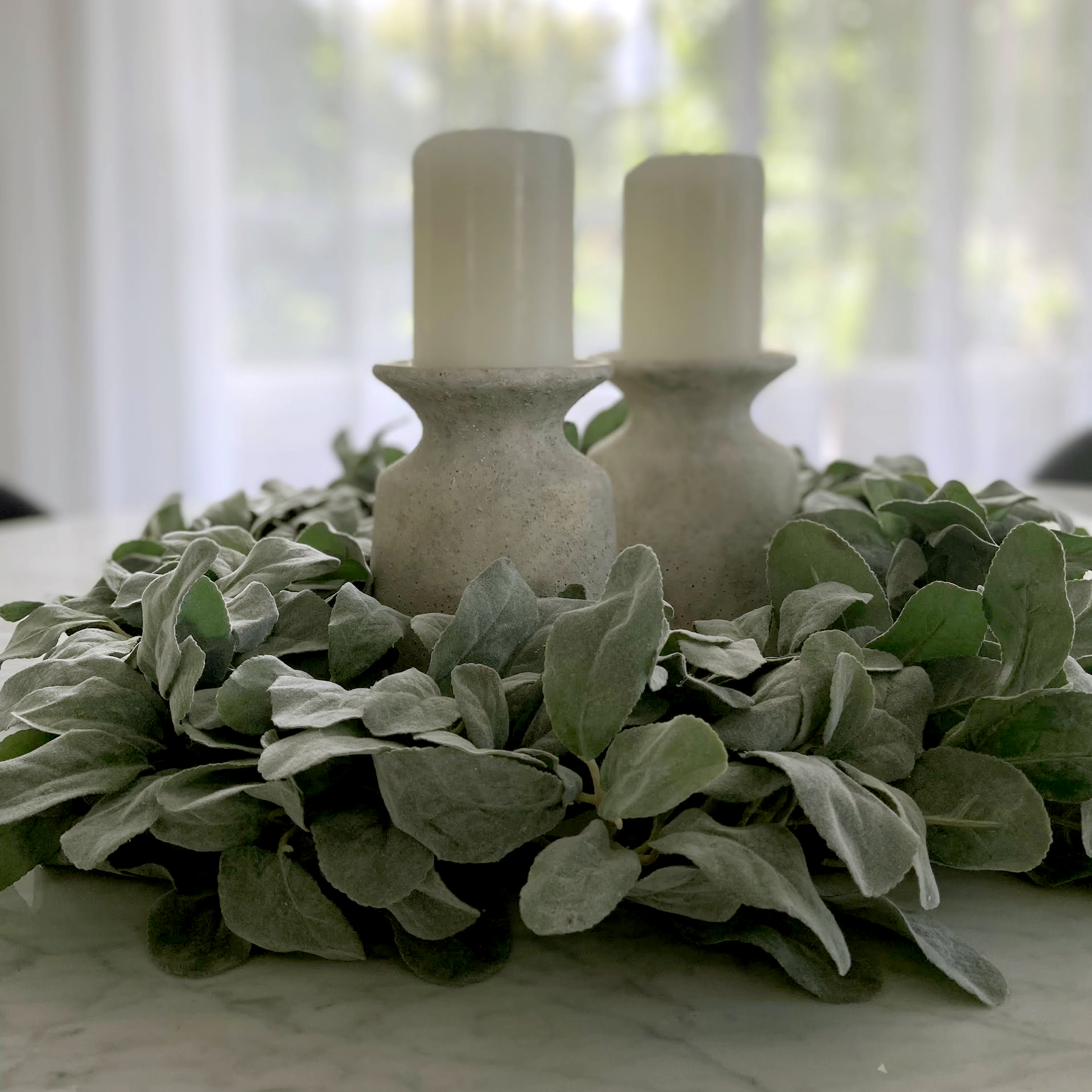 Lambs Ear Wreath Grey Green