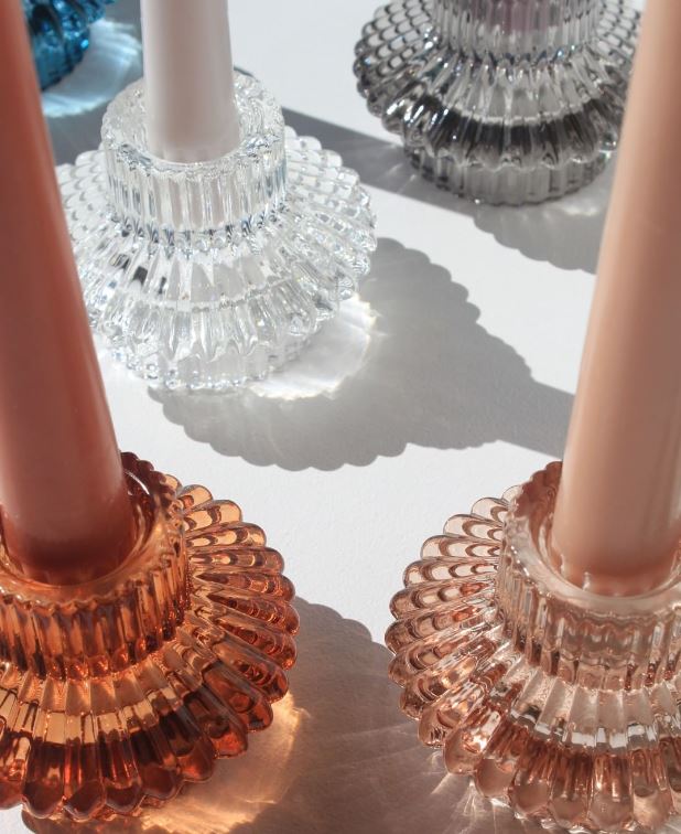 Vintage Glass Candle Holders - Two in One