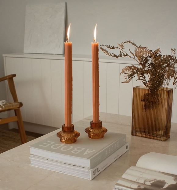 Vintage Glass Candle Holders - Two in One