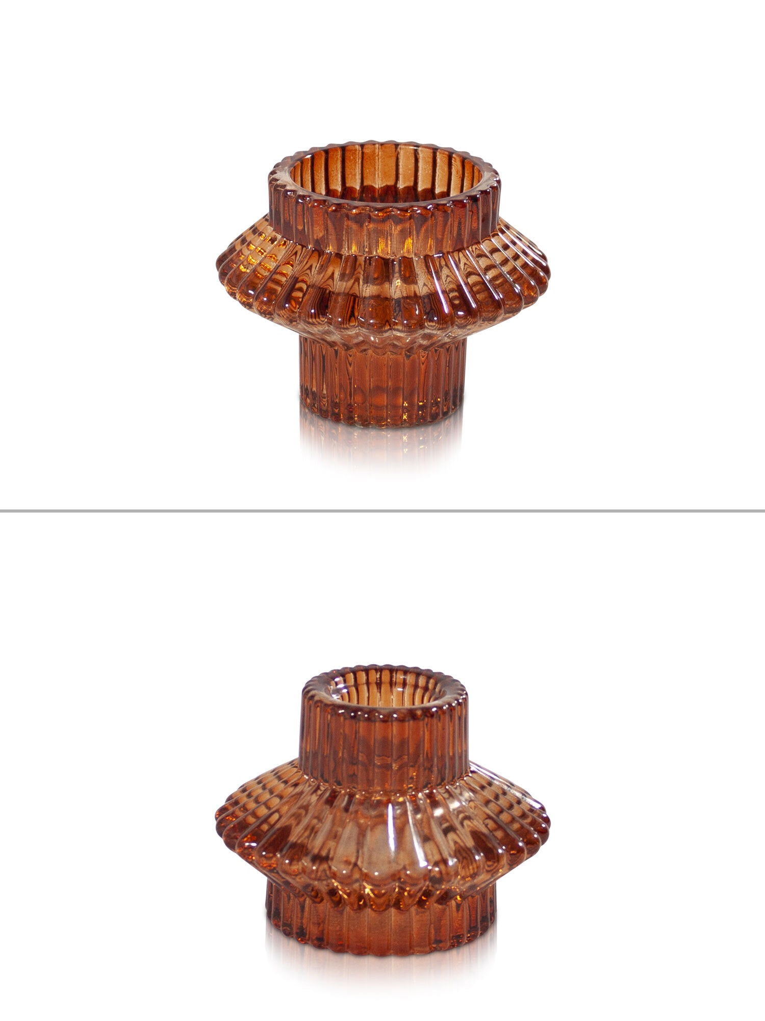 Vintage Glass Candle Holders - Two in One