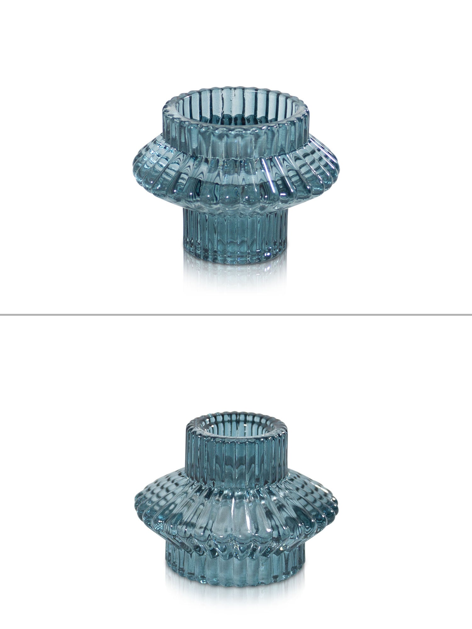 Vintage Glass Candle Holders - Two in One