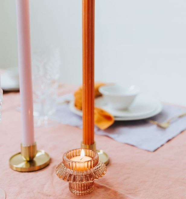 Vintage Glass Candle Holders - Two in One