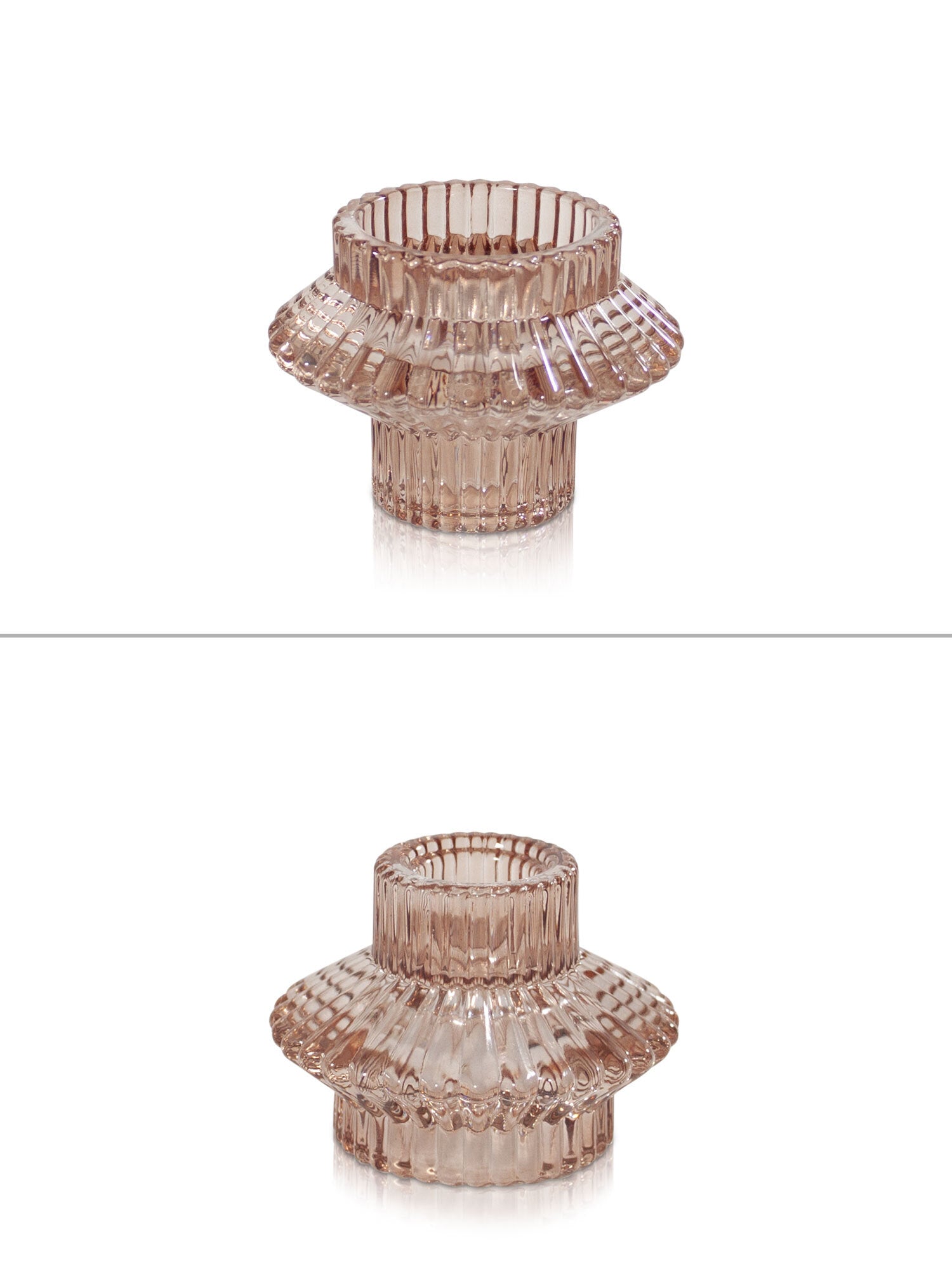 Vintage Glass Candle Holders - Two in One