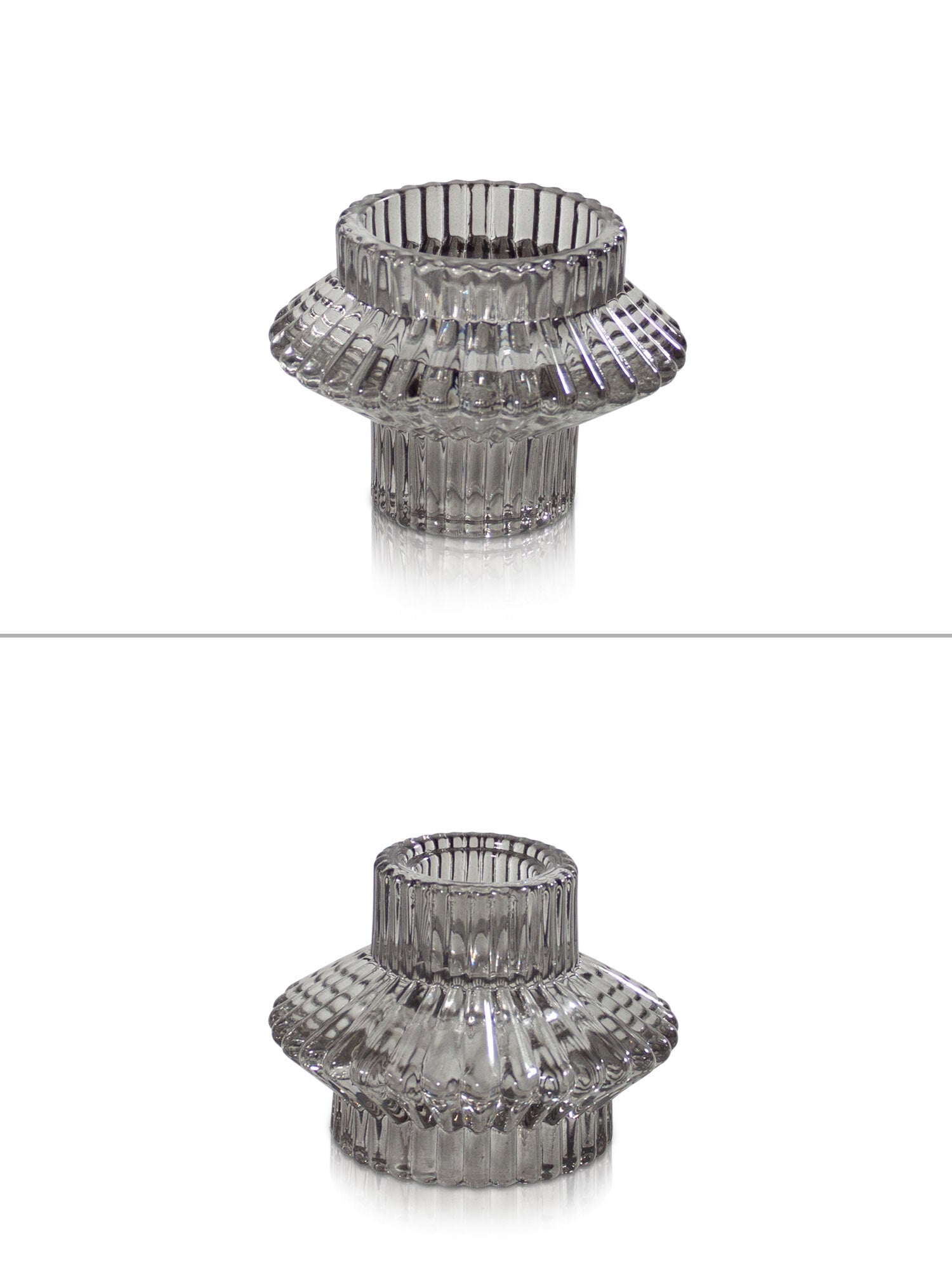 Vintage Glass Candle Holders - Two in One