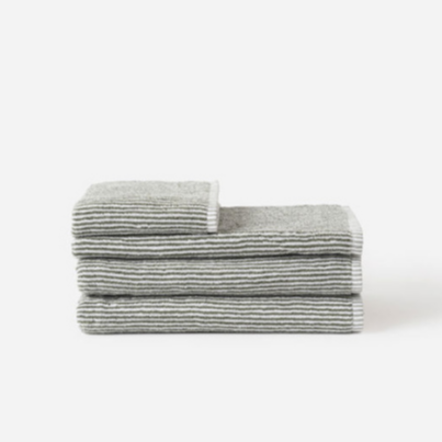 Olive stripe cotton towel