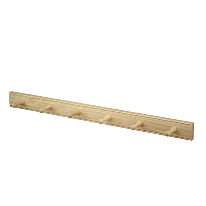 Solid Oak Wall Hook Board - 2 Pegs, 4 Pegs or 6 Pegs
