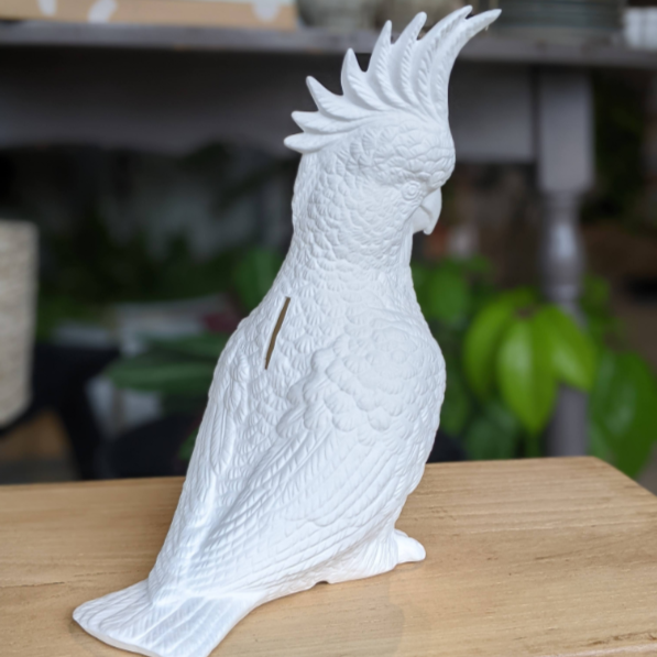 Cockatoo Money Box - White