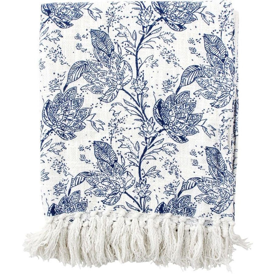 Throw - Blue & White Floral