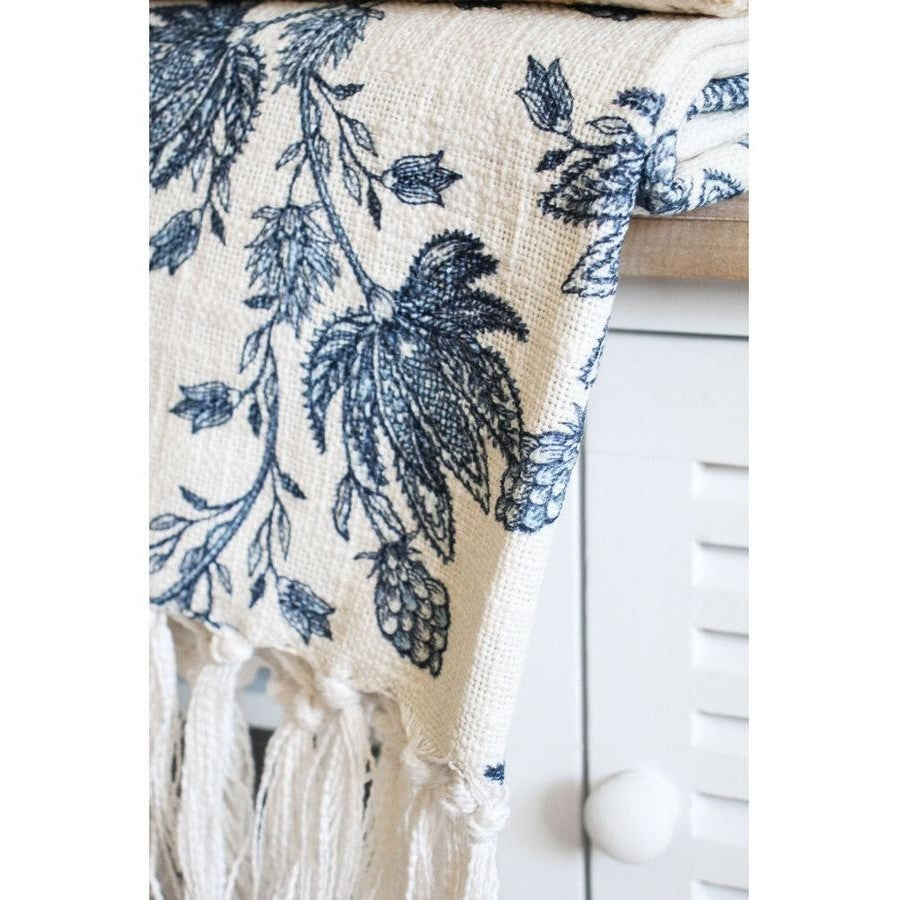 Throw - Blue & White Floral