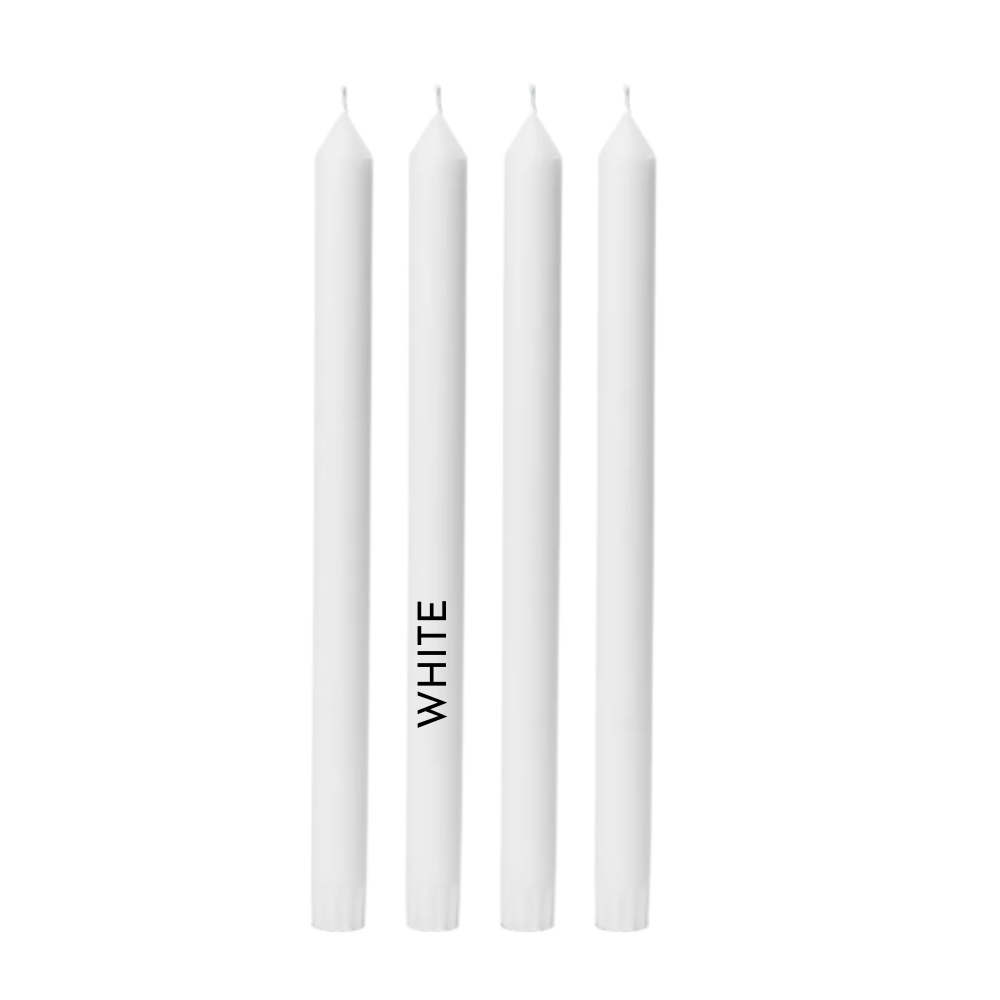 Dinner Candles - 30cm tall, natural colour, 38 colours to choose from