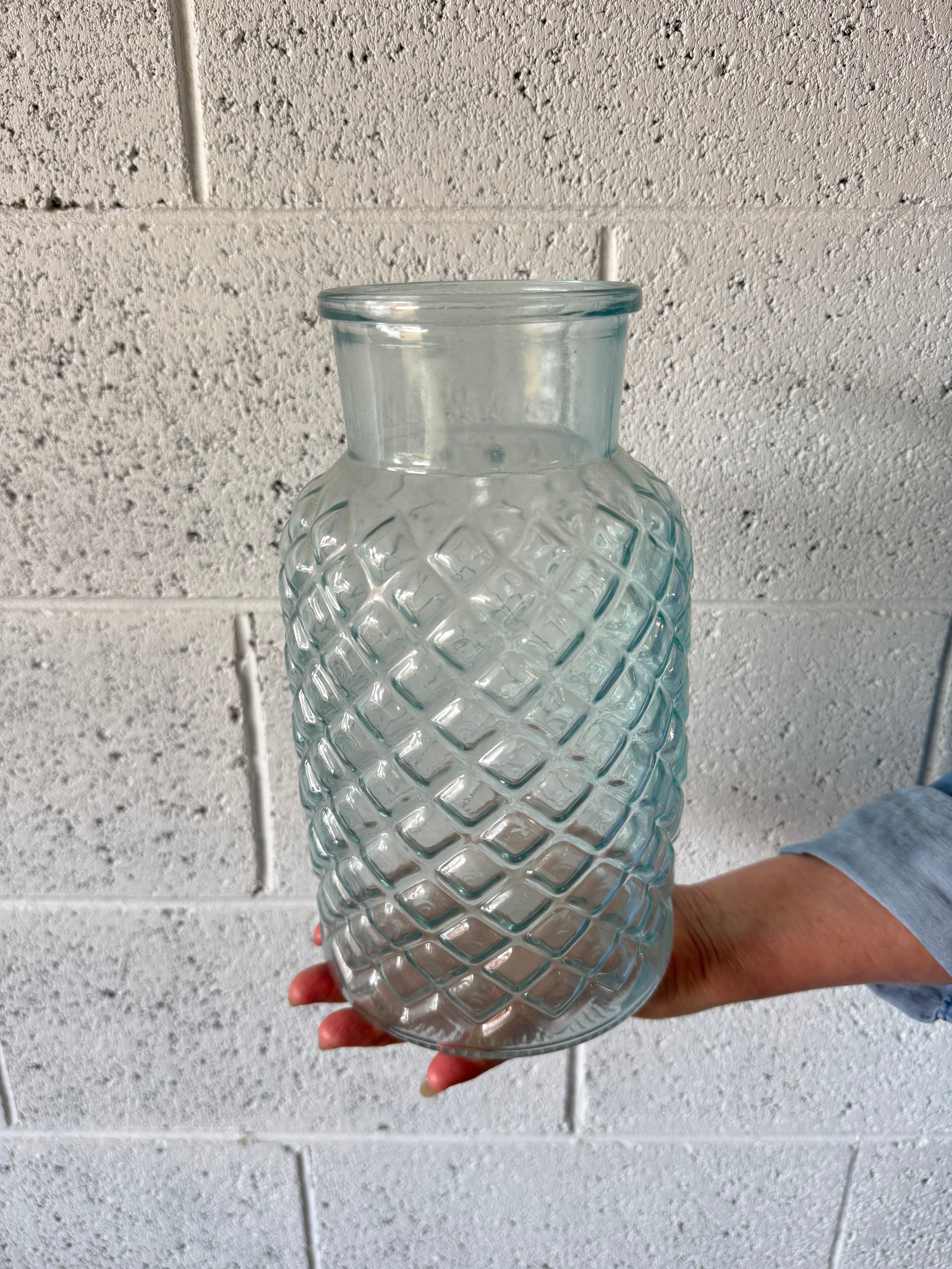 Vase - Clear Glass Pineapple Large.