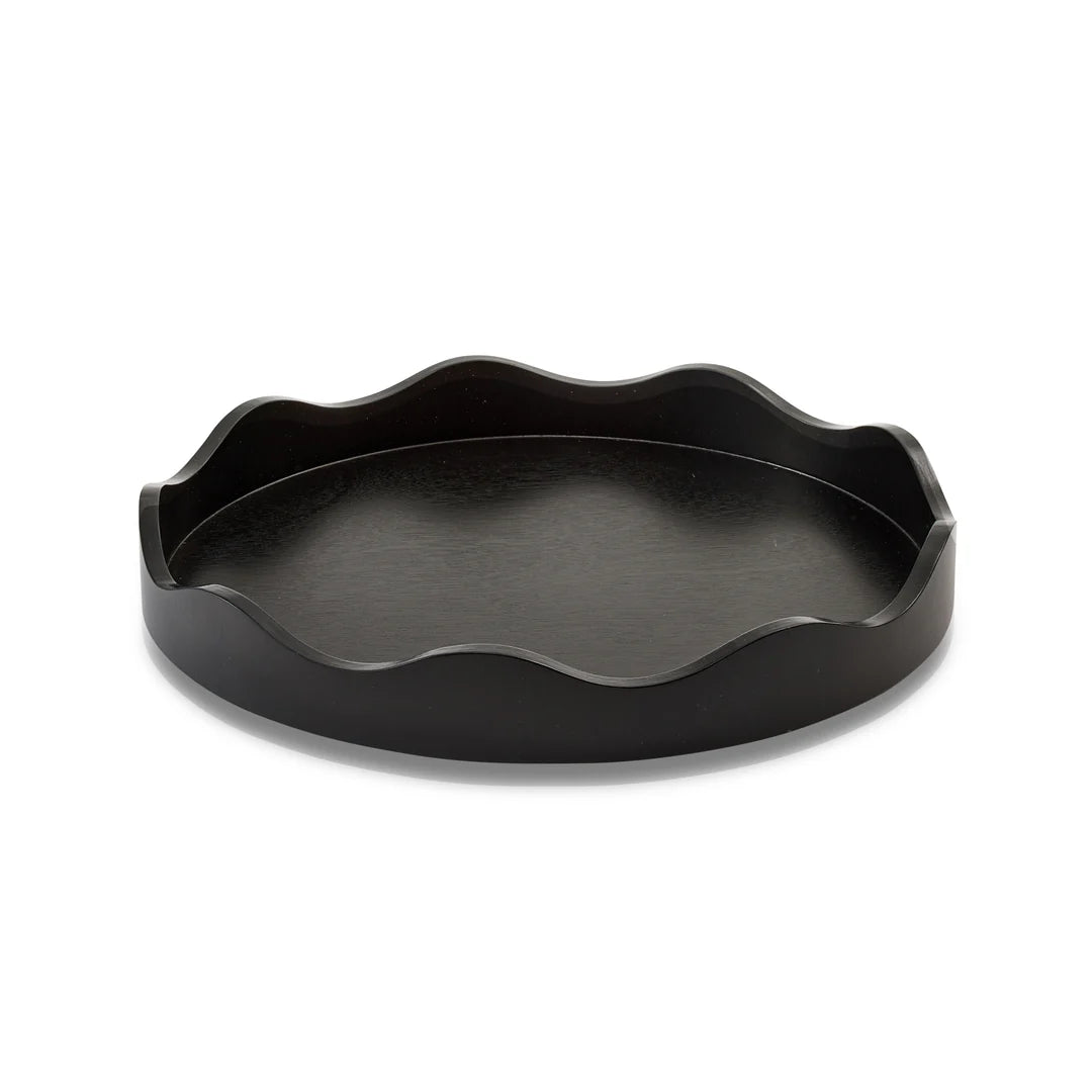 Tray - Black Round Wavy