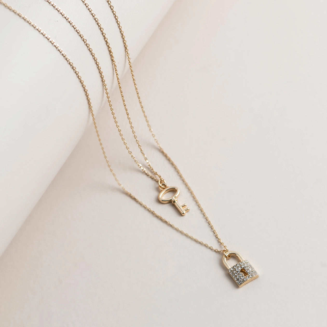 Two Row Lock and Key Pendant