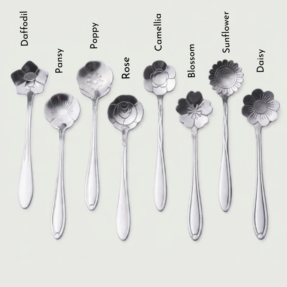 Flower Spoons - Stainless Steel - Silver, Gold & Rose Gold - PREORDER NOW, ARRIVING IN 7-10 DAYS!