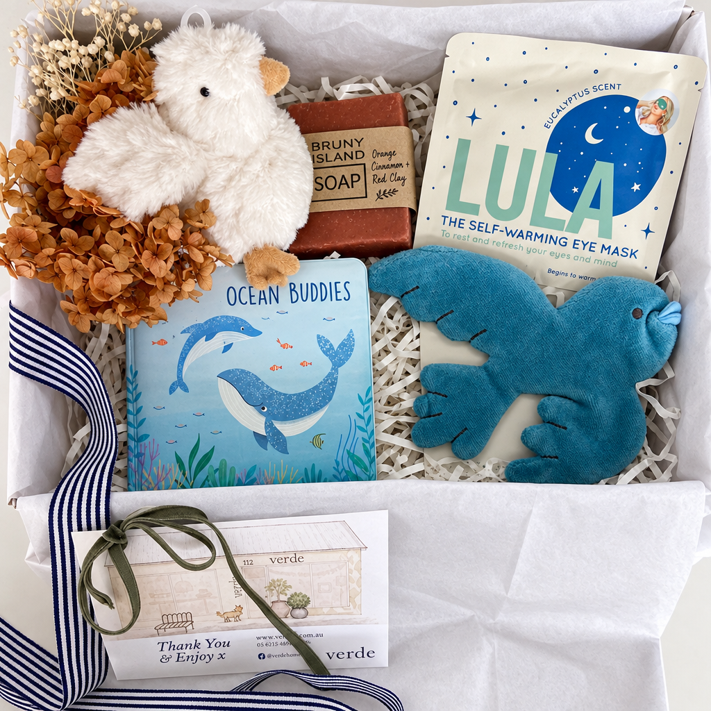 Welcome Little One baby gift hamper in gender neutral wrapping