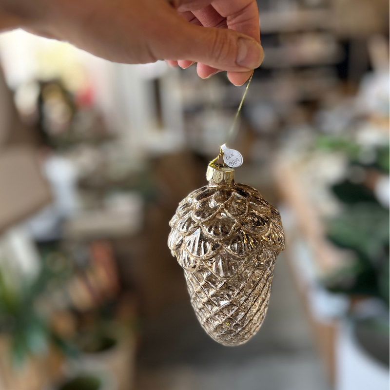 Hanging Decoration - Acorn - Glass Brown